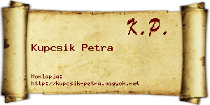 Kupcsik Petra névjegykártya